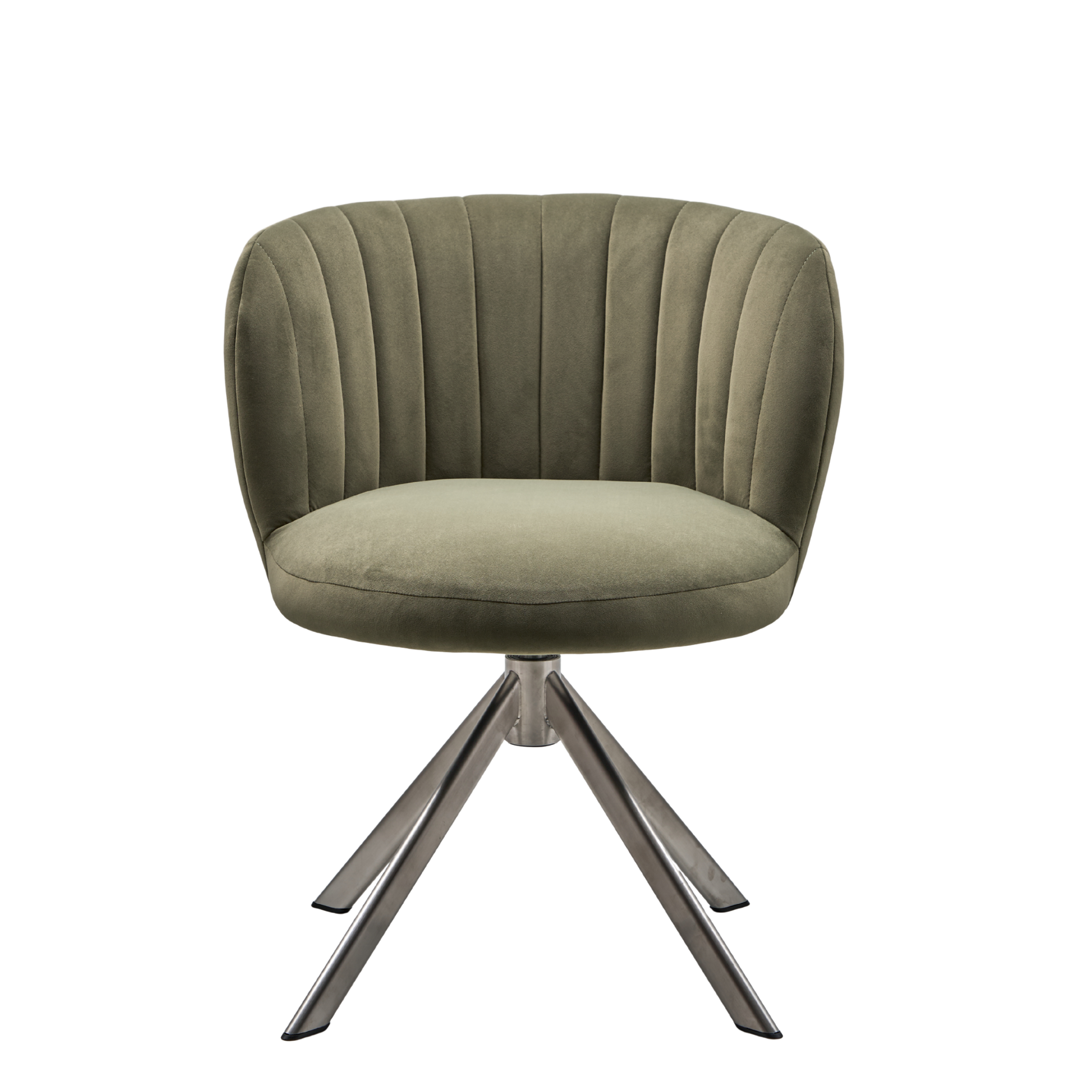 Shelly II Esszimmerstuhl - Velours mit Drehgestell (Edelstahl)